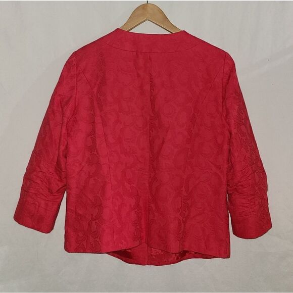 Coldwater Creek Red Blazer Jacket Long Sleeve Size 12 - Picture 6 of 9